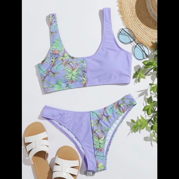 Leaf Print Bikini Swimsuit - Picture 2 of 10